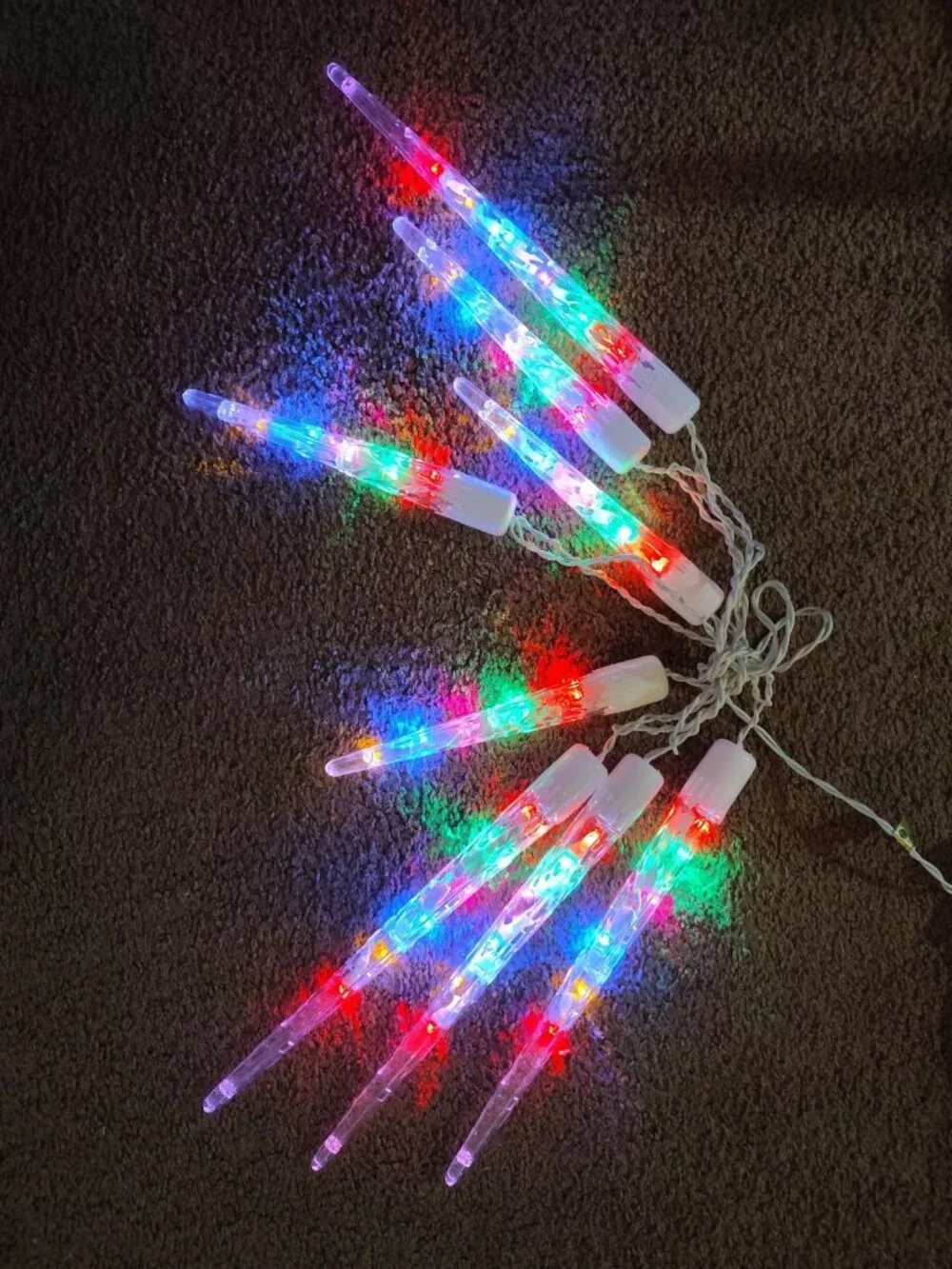 Multicolor Icicle string lights String Of 8 Multicolored Lights Working